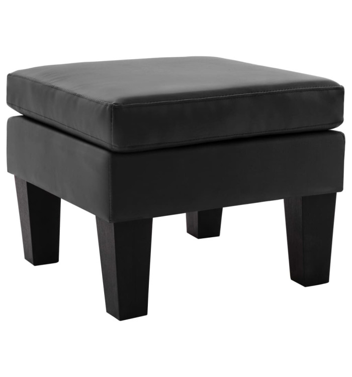Repose-pied Noir Similicuir | Mobilier & Déco
