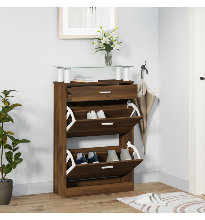 Armoire à chaussures Chêne marron 63x24x104cm Bois d'ingénierie | Mobilier & Déco