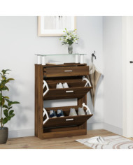 Armoire à chaussures Chêne marron 63x24x104cm Bois d'ingénierie | Mobilier & Déco