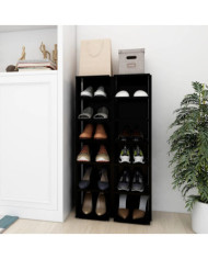 Armoires à chaussures 2 pcs Noir 27,5x27x102 cm | Mobilier & Déco