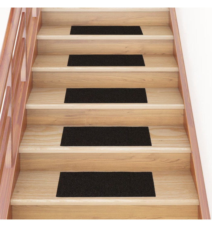 Tapis d'escalier autocollants Rectangulaire 15 pcs 60x25 cm | Mobilier & Déco