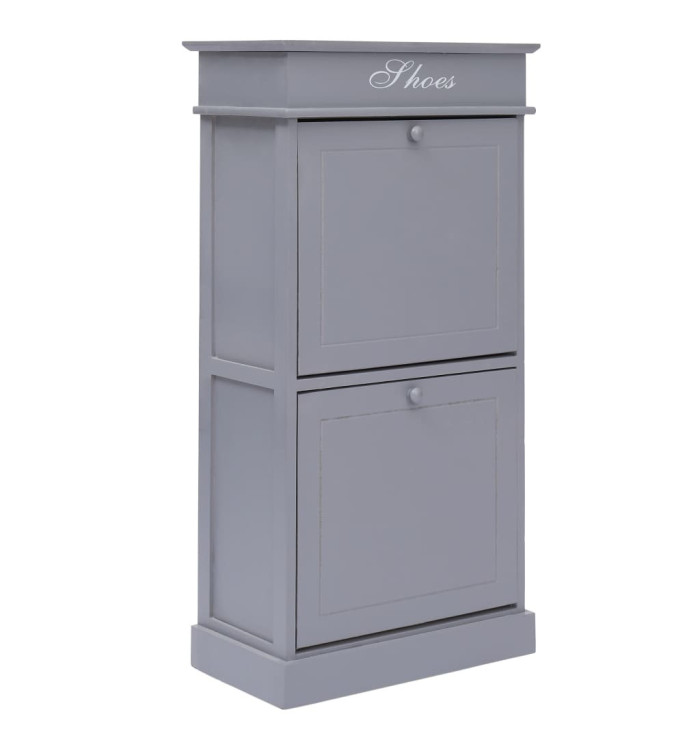 Armoire à chaussures Gris 50 x 28 x 98 cm Bois de Paulownia | Mobilier & Déco