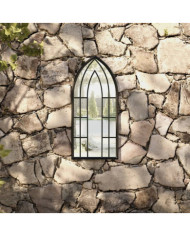Miroir de jardin Noir 70x30 cm Fer pour utilisation extérieure | Mobilier & Déco