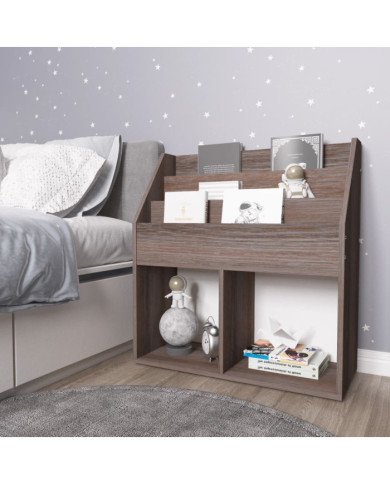 Porte-revue pour enfants Gris et chêne sonoma Bois d’ingénierie | Mobilier & Déco