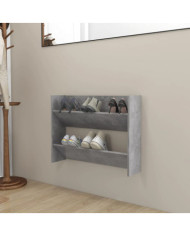 Armoire à chaussures murale Gris béton 80x18x60 cm Aggloméré | Mobilier & Déco