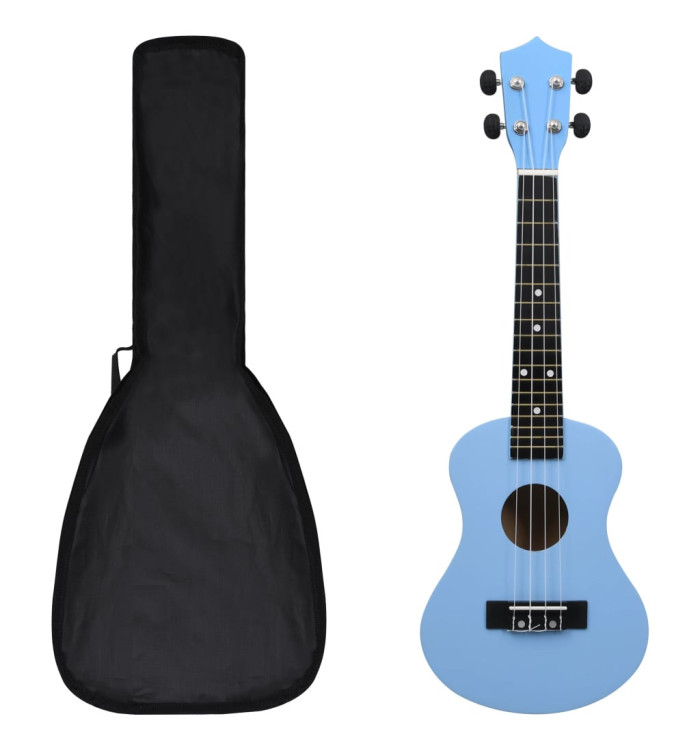 Jeu de ukulélé soprano avec sac pour enfants Bleu azuré 23" | Mobilier & Déco