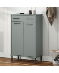Étagère à chaussures et pieds en métal Gris Bois de pin OSLO | Mobilier & Déco