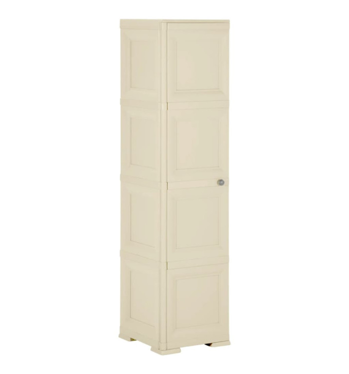 Armoire plastique 40x43x164 cm design de bois blanc angora | Mobilier & Déco