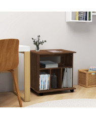 Armoire roulante chêne marron 60x45x60 cm Bois d'ingénierie | Mobilier & Déco