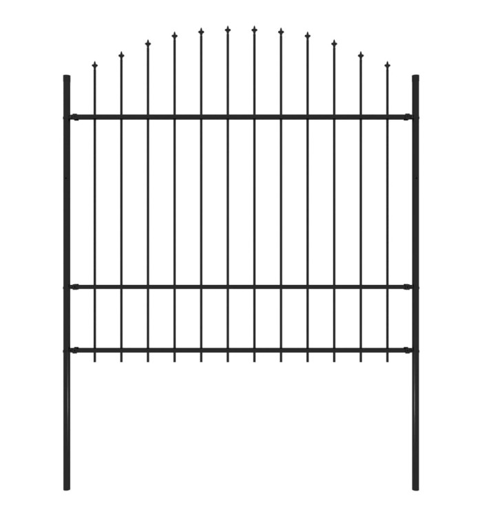 Clôture de jardin avec dessus en lance Acier 1,7 m Noir | Mobilier & Déco