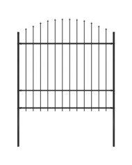 Clôture de jardin avec dessus en lance Acier 1,7 m Noir | Mobilier & Déco