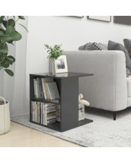 Table d'appoint gris brillant 45x45x48 cm bois d'ingénierie | Mobilier & Déco