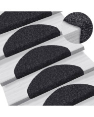 Tapis autoadhésifs de marches 10 pcs Noir 65x21x4 cm Aiguilleté | Mobilier & Déco