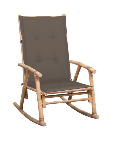 Chaise à bascule avec coussin Bambou | Mobilier & Déco