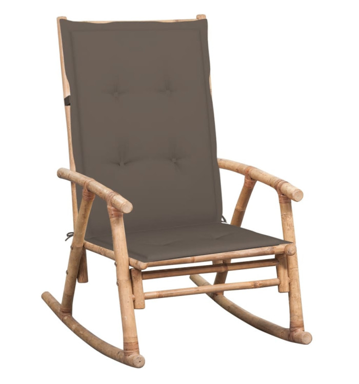 Chaise à bascule avec coussin Bambou | Mobilier & Déco
