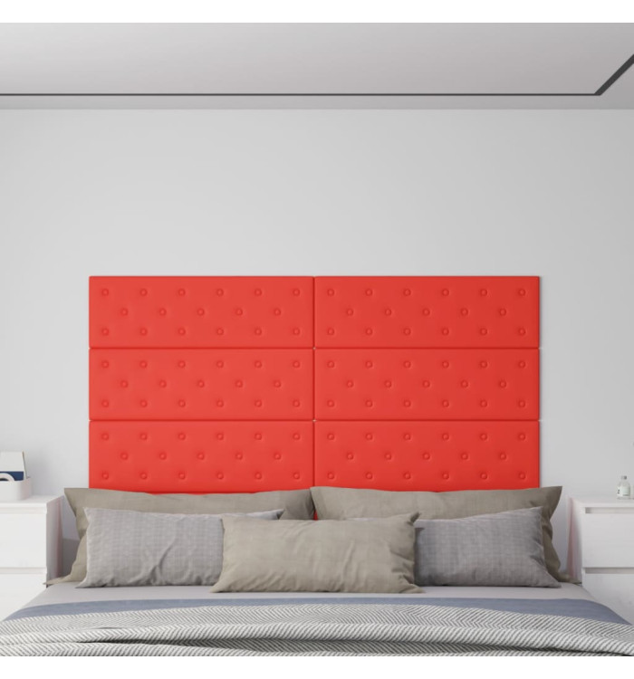 Panneaux muraux 12 pcs Rouge 90x30 cm Similicuir 3,24 m² | Mobilier & Déco