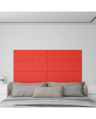 Panneaux muraux 12 pcs Rouge 90x30 cm Similicuir 3,24 m² | Mobilier & Déco
