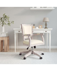 Chaise de bureau pivotante lin | Mobilier & Déco