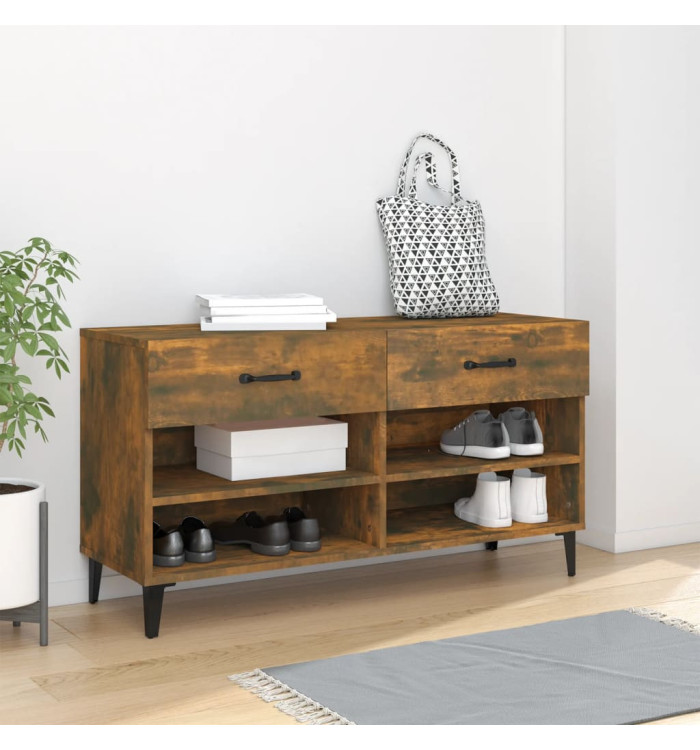 Meuble à chaussures Chêne fumé 102x35x55 cm Bois d'ingénierie | Mobilier & Déco