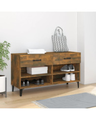 Meuble à chaussures Chêne fumé 102x35x55 cm Bois d'ingénierie | Mobilier & Déco
