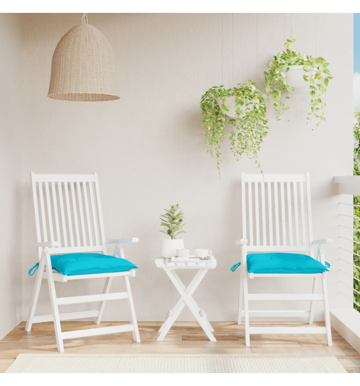 Coussins de chaise lot de 2 turquoise 50x50x7 cm tissu oxford | Mobilier & Déco