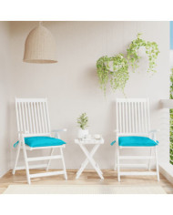 Coussins de chaise lot de 2 turquoise 50x50x7 cm tissu oxford | Mobilier & Déco