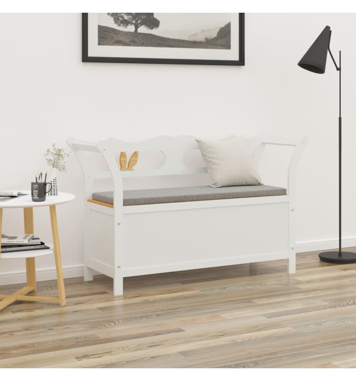 Banc Blanc 107x45x75,5 cm Bois de sapin solide | Mobilier & Déco