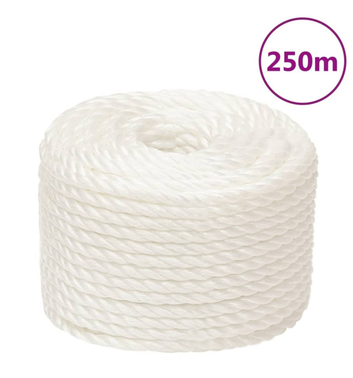 Corde de travail Blanc 10 mm 250 m polypropylène | Mobilier & Déco