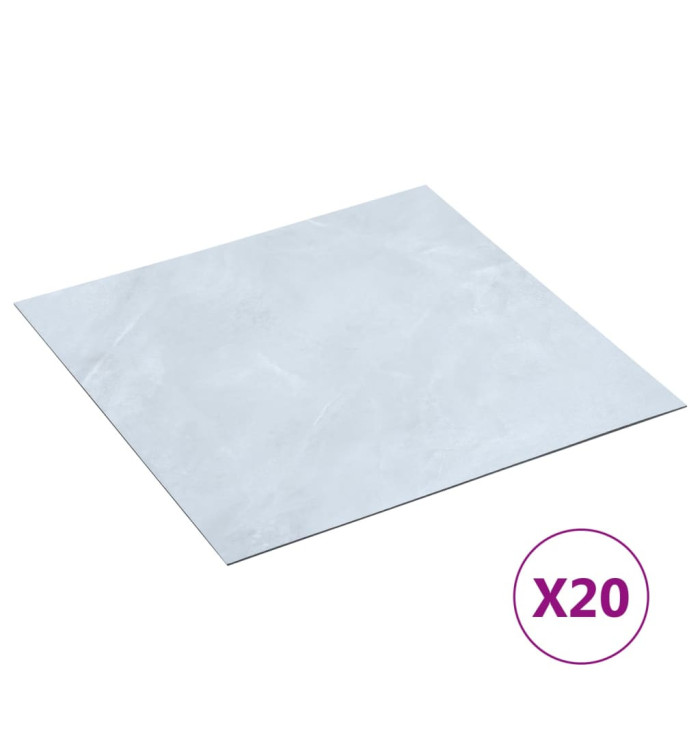 Planches plancher autoadhésives 20 pcs PVC 1,86 m² Marbre blanc | Mobilier & Déco