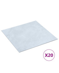 Planches plancher autoadhésives 20 pcs PVC 1,86 m² Marbre blanc | Mobilier & Déco