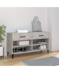 Armoire à chaussures Gris béton 102x35x55 cm Bois d'ingénierie | Mobilier & Déco