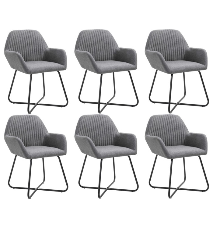 Chaises à manger lot de 6 gris foncé tissu | Mobilier & Déco