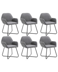Chaises à manger lot de 6 gris foncé tissu | Mobilier & Déco