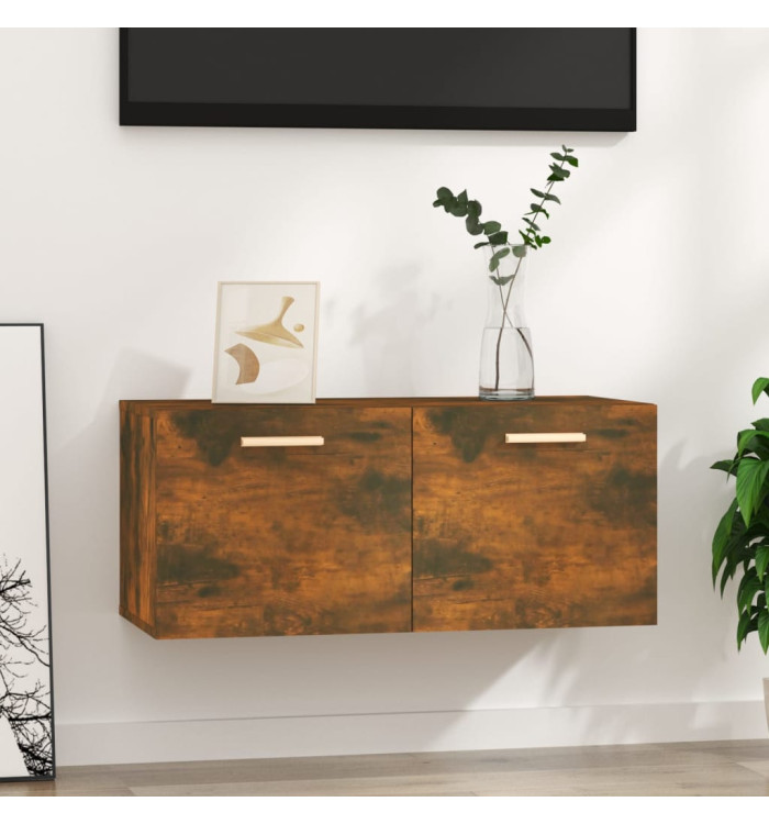 Armoire murale Chêne fumé 80x35x36,5 cm Bois d'ingénierie | Mobilier & Déco