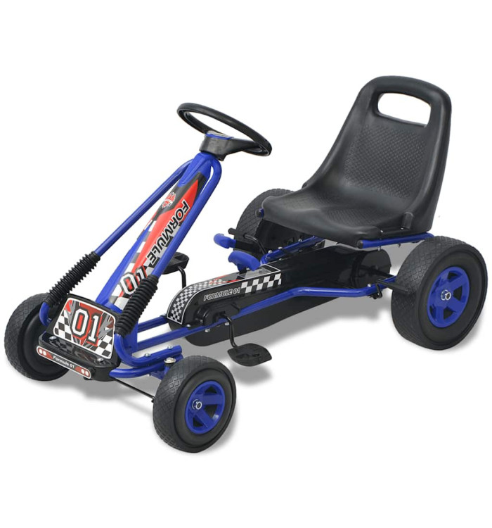 Kart à pédale avec siège ajustable Bleu | Mobilier & Déco