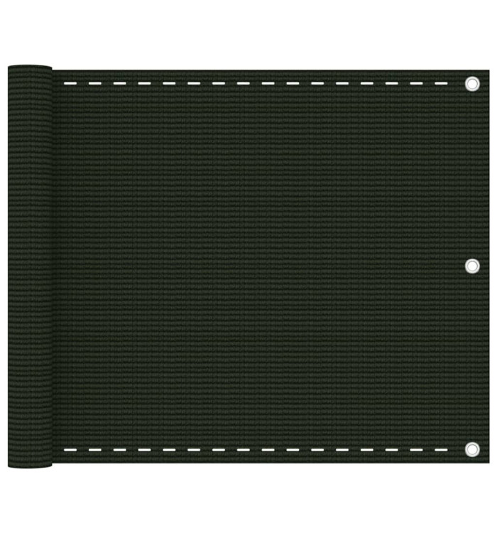 Écran de balcon Vert foncé 75x600 cm PEHD | Mobilier & Déco