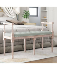 Banc Gris clair 110x40x70 cm Velours | Mobilier & Déco