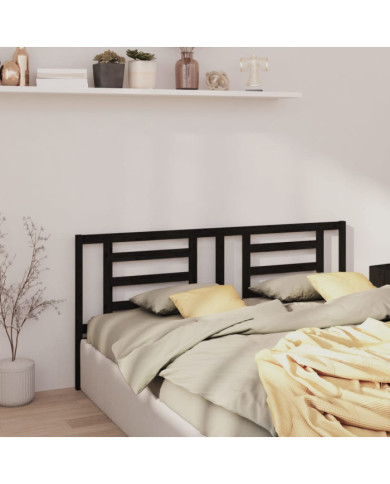 Tête de lit Noir 166x4x100 cm Bois de pin massif | Mobilier & Déco