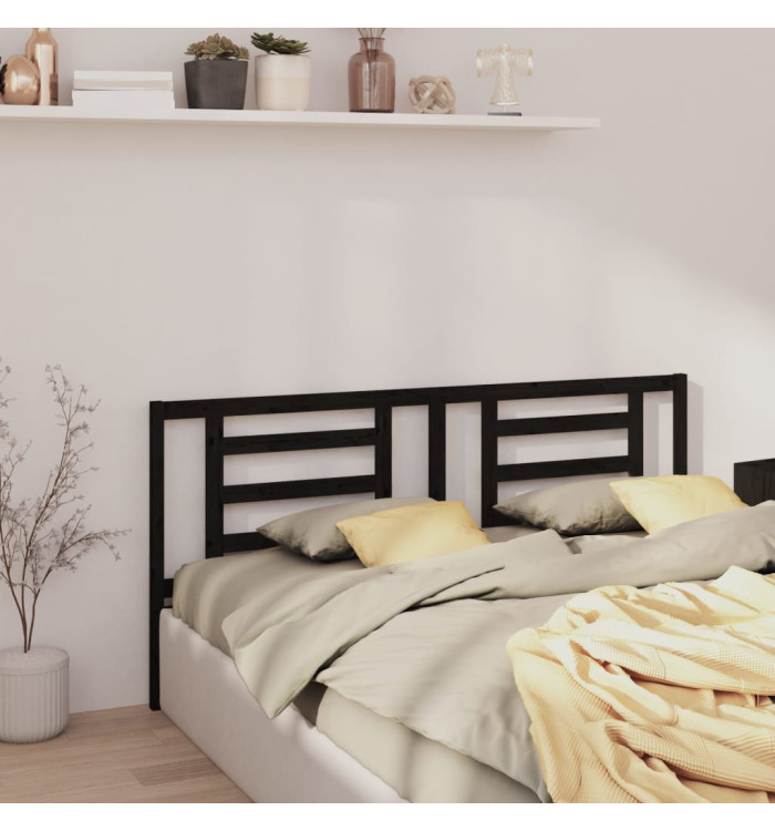 Tête de lit Noir 166x4x100 cm Bois de pin massif | Mobilier & Déco