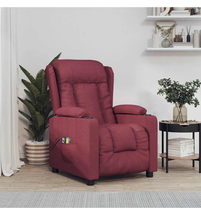 Fauteuil électrique de massage Bordeaux Tissu | Mobilier & Déco