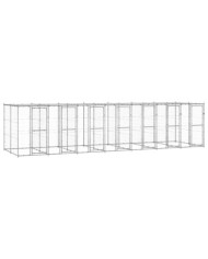 Chenil extérieur Acier galvanisé avec toit 16,94 m² | Mobilier & Déco