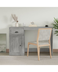 Bureau avec tiroir sonoma gris 115x50x75 cm bois d'ingénierie | Mobilier & Déco