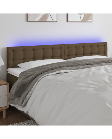 Tête de lit à LED Marron Foncé 180x5x78/88 cm Tissu | Mobilier & Déco