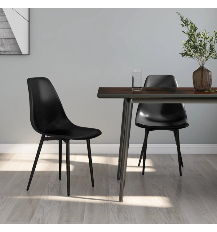 Chaises à manger lot de 2 noir PP | Mobilier & Déco