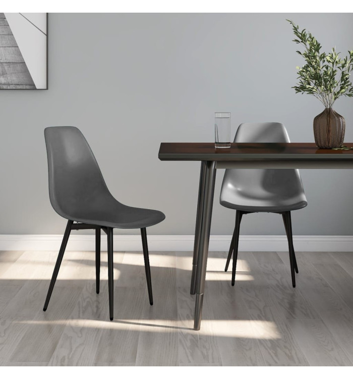 Chaises à manger lot de 2 gris PP | Mobilier & Déco