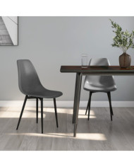Chaises à manger lot de 2 gris PP | Mobilier & Déco