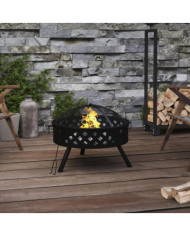 Foyer avec tisonnier 58 cm XXL acier | Mobilier & Déco