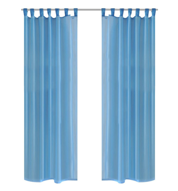Rideau fin Turquoise 140x225 cm 2 pcs | Mobilier & Déco