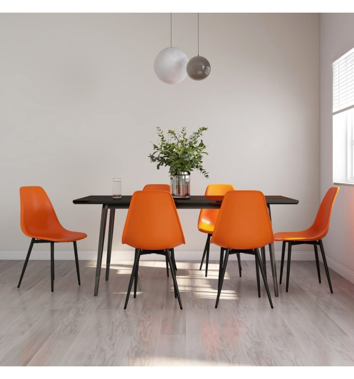 Chaises à manger lot de 6 orange PP | Mobilier & Déco