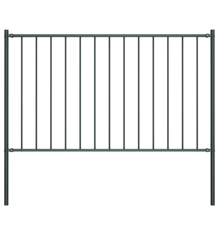 Panneau clôture poteau Acier enduit poudre 1,7x0,75m Anthracite | Mobilier & Déco